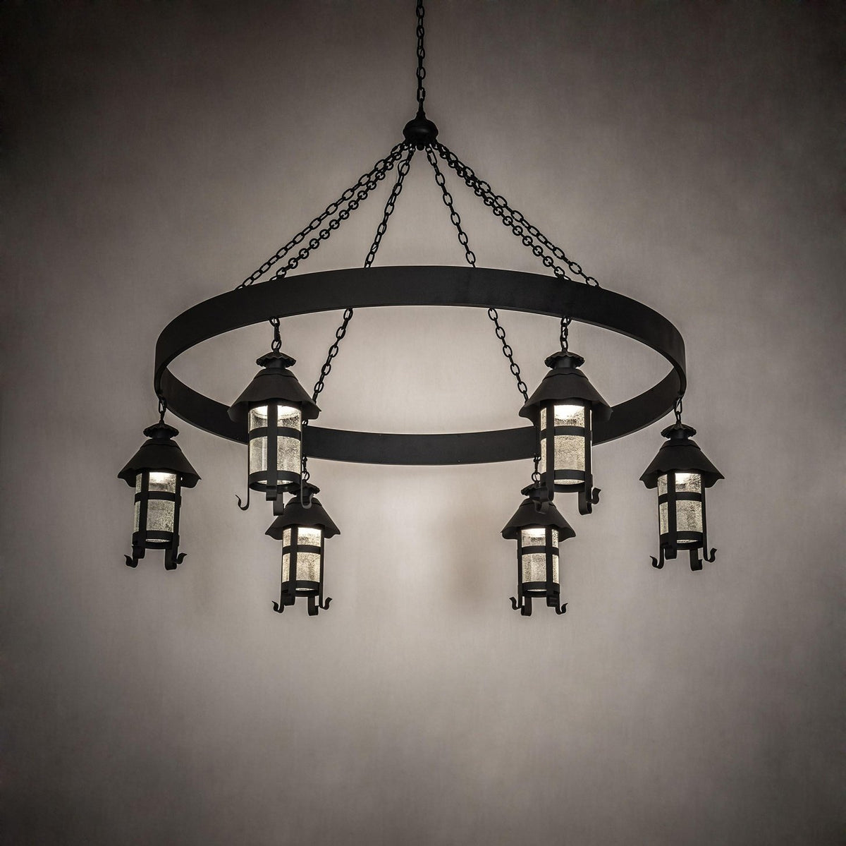 Meyda 66" Wide Rutland 6 Lantern Chandelier — Archic Furniture