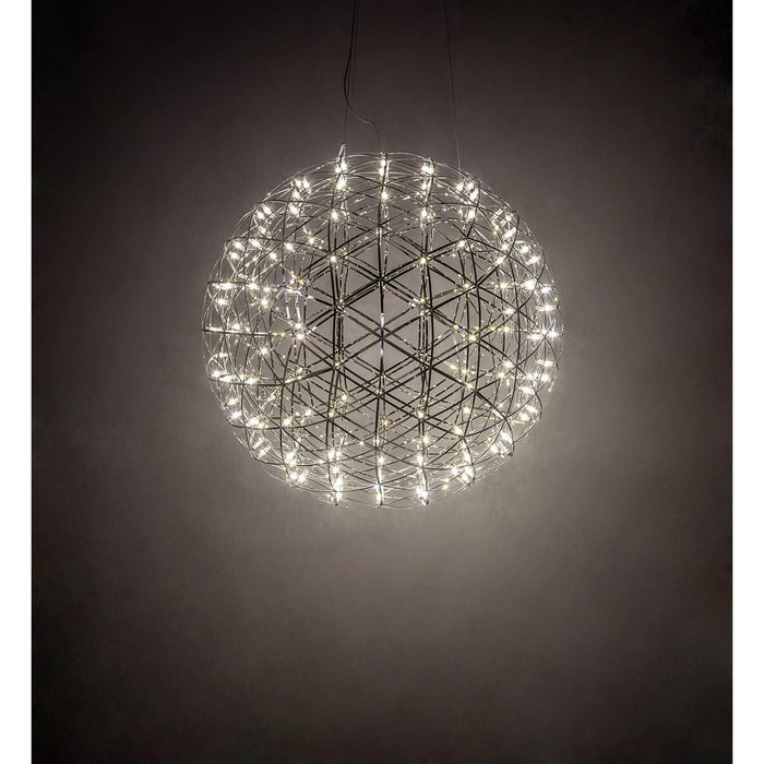 Meyda 35" Wide Polished Geosphere Pendant
