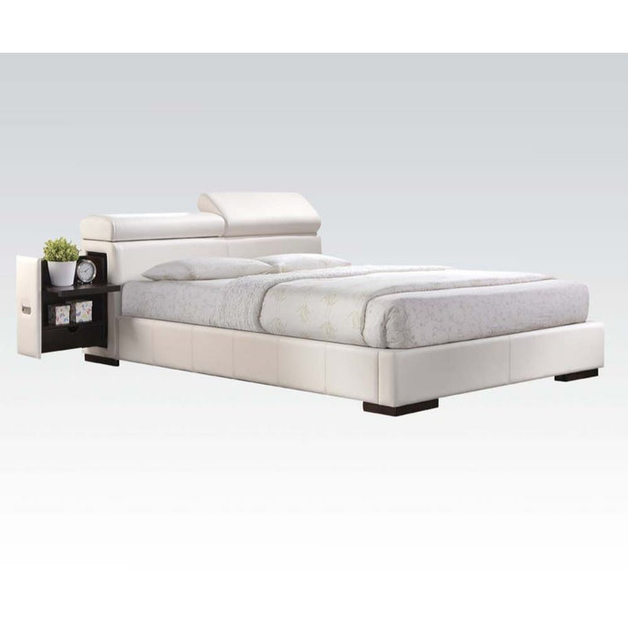 Acme Furniture Manjot Ek Bed in White PU 20417EK