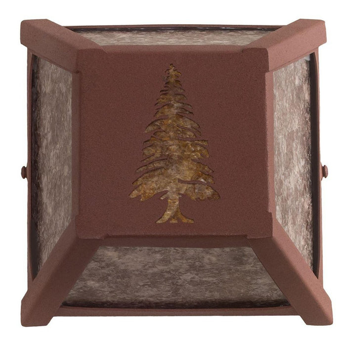 Meyda 7" Square Tall Pine Wall Sconce