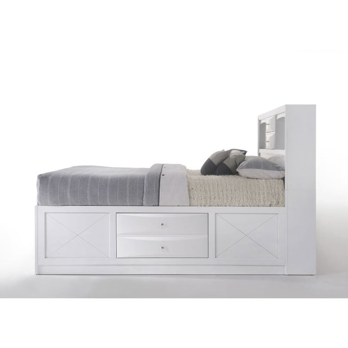 Acme Furniture Ireland Ek Bed W/Storage White Finish 21696EK