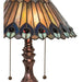 Meyda 19" High Tiffany Jeweled Peacock Accent Lamp
