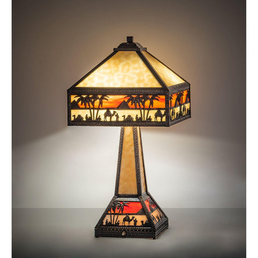 Meyda 26" High Camel Brown Mission Table Lamp