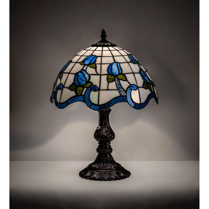 Meyda 17" High Roseborder Table Lamp