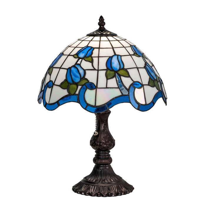 Meyda 17" High Roseborder Table Lamp