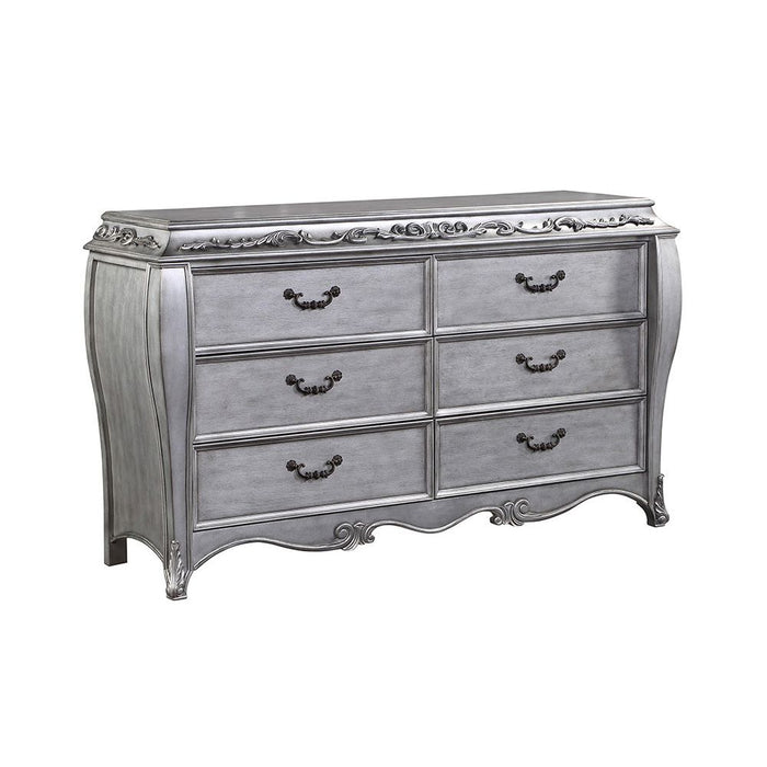 Acme Furniture Leonora Dresser W/Jewelry Tray in Vintage Platinum Finish 22145
