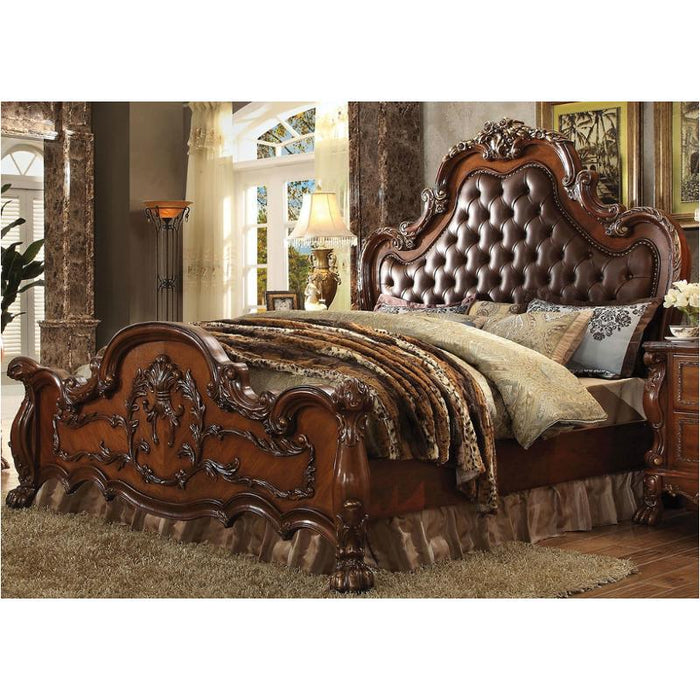 Acme Furniture Dresden E. King Bed - Hb Wooden in Cherry Oak 12137EK-HB