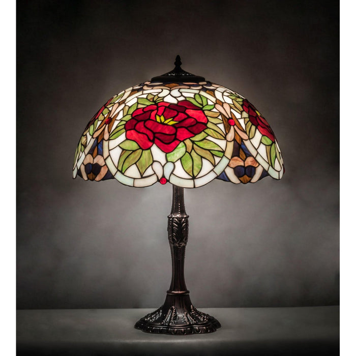 Meyda 26" High Renaissance Rose Table Lamp