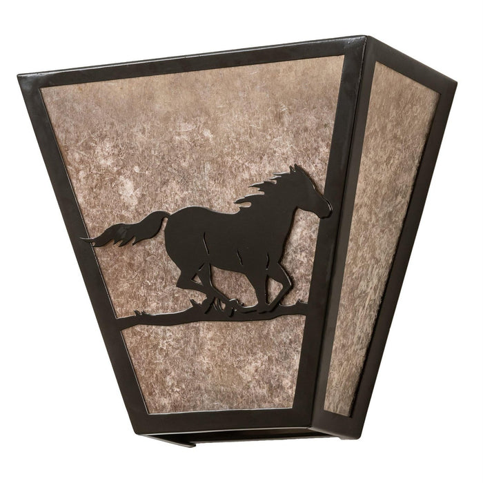 Meyda 13" Wide Running Horse Right Wall Sconce