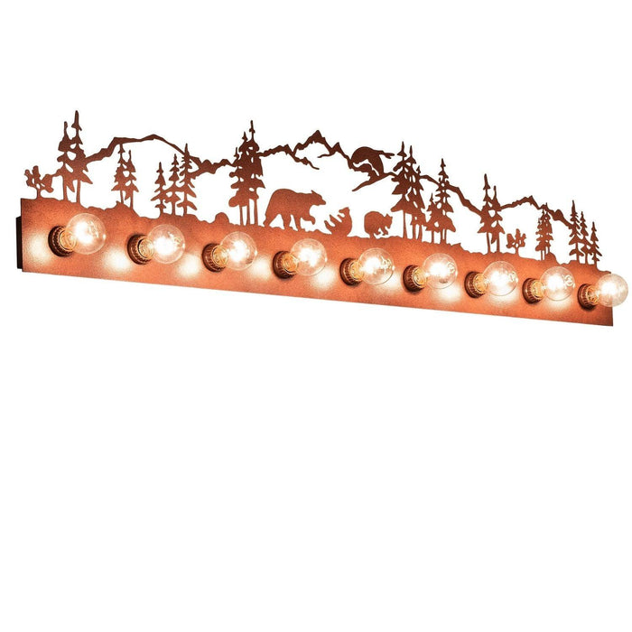 Meyda 48" Wide Bronze Bear Family 9 Light Vanity Light