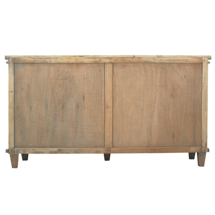 Sunset Trading Cottage 71" Panel Door Credenza | Driftwood Brown Solid Wood Sideboard | Fully Assembled Cabinet CC-CAB291S-DW