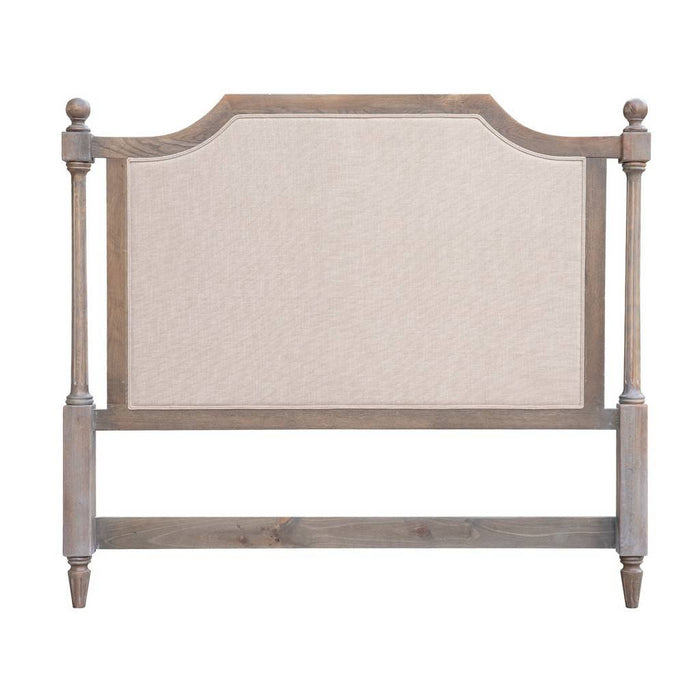 Sunset Trading Fawn Gray Queen Upholstered Panel Bed | Light Grey Solid Acacia Wood CF-4221-0789-QB