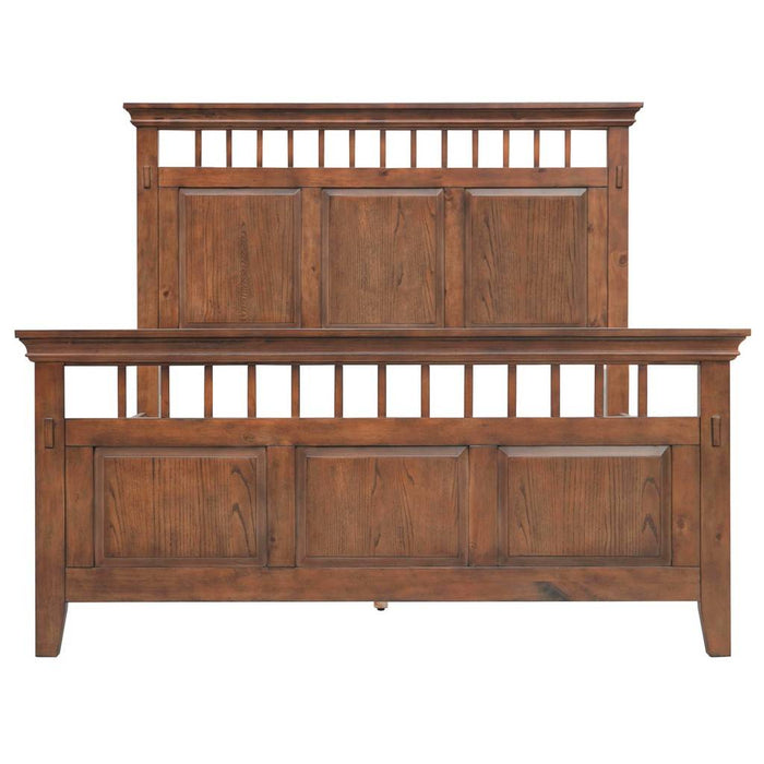 Sunset Trading Mission Bay King Bed | Amish Brown Solid Wood | Panel Headboard and Footboard | Master Bedroom Furniture CF-4902-0877-KB