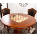 Sunset Trading Bellagio 5 Piece 42" Round Counter Height Dining, Chess and Poker Table Set | Reversible 3 in 1 Game Top | Distressed Cherry Brown Wood | Upholstered Stools with Nailheads CR-87148-TCB-5P