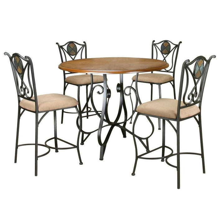 Sunset Trading 5 Piece 45" Round Vail Pub Table Set CR-W2597-5PC