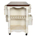 Sunset Trading Andrews Kitchen Cart | Four Drawers | Open Shelves | Antique White and Chestnut Brown DCY-CRT-03-AW