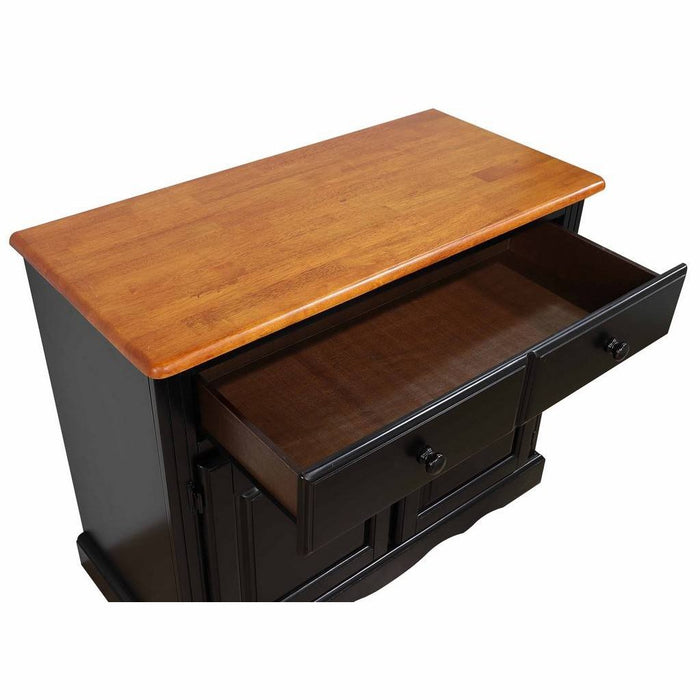 Sunset Trading Black Cherry Selections Keepsake Buffet and Lighted Hutch | Antique Black and Cherry DLU-19-BH-BCH