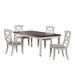 Sunset Trading Andrews 5 Piece 76" Rectangular Butterfly Extendable Dining Set | Antique White and Chestnut Brown | Seats 8 DLU-ADW4276-C12-AW5PC