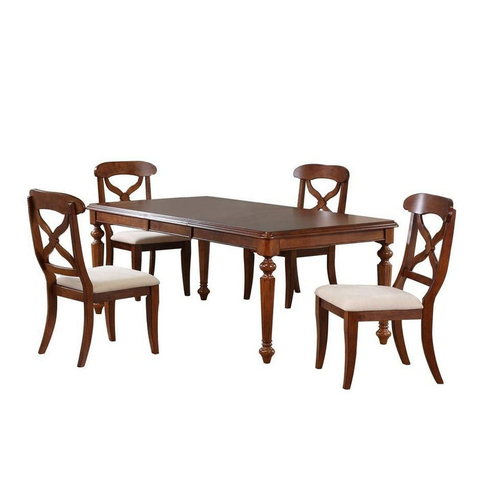 Sunset Trading Andrews 5 Piece 76" Rectangular Butterfly Extendable Dining Set | Chestnut Brown | Seats 8 DLU-ADW4276-C12-CT5PC