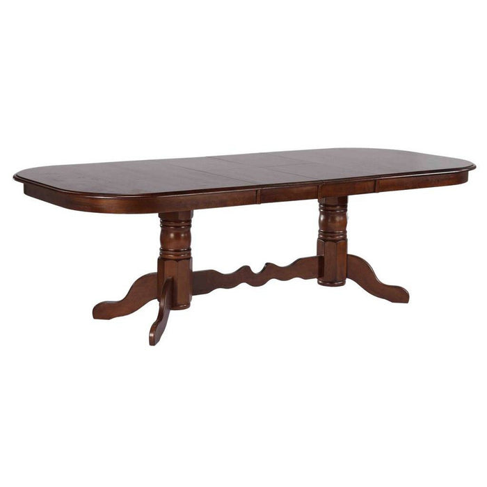 Sunset Trading Andrews 7 Piece 96" Oval Double Pedestal Extendable Dining Set | Butterfly Leaf Table | Chestnut Brown | Seats 10 DLU-ADW4296-C30-CT7PC