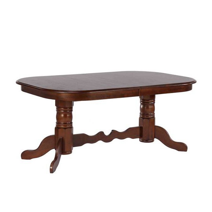 Sunset Trading Andrews 96" Oval Double Pedestal Butterfly Extendable Dining Table | Chestnut Brown | Seats 10 DLU-ADW4296-CT