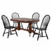 Sunset Trading Andrews 5 Piece 96" Oval Double Pedestal Butterfly Extendable Dining Set | Chestnut Brown Table | Antique Black Windsor Chairs | Seats 10 DLU-ADW4296CT-C30-AB5PC