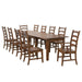 Sunset Trading Simply Brook 11 Piece 134" Rectangular Extendable Table Dining Set | Amish Brown | Seats 12 DLU-BR134-AM11PC