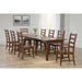 Sunset Trading Simply Brook 9 Piece 134" Rectangular Extendable Table Dining Set | Amish Brown | Seats 12 DLU-BR134-AM9PC