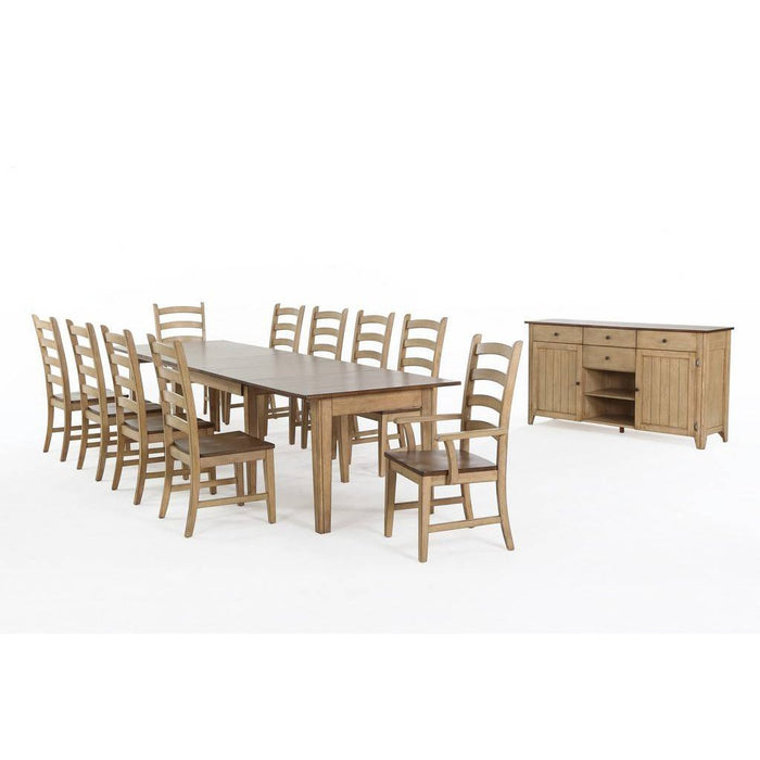 Sunset Trading Brook 12 Piece 134" Rectangular Extendable Dining Set | Sideboard | Seats 12 DLU-BR134-PW12PC