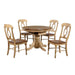 Sunset Trading Brook 5 Piece 42" Round or 60" Oval Extendable Dining Set | Butterfly Leaf Table | Napoleon Chairs | Seats 6 DLU-BR4260-C50-PW5PC