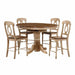 Sunset Trading Brook 5 Piece 42" Round or 60" Oval Extendable Dining Set | Butterfly Leaf Counter Height Table | Napoleon Stools | Seats 6 DLU-BR4260CB-B50-PW5PC