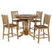 Sunset Trading Brook 5 Piece 42" Round or 60" Oval Extendable Dining Set | Butterfly Leaf Counter Height Table | Slat Back Stools | Seats 6 DLU-BR4260CB-B60-PW5PC