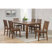 Sunset Trading Simply Brook 7 Piece 72" Rectangular Extendable Table Dining Set | 6 Slat Back Chairs| Amish Brown | Seats 8 DLU-BR4272-C60-AM7PC