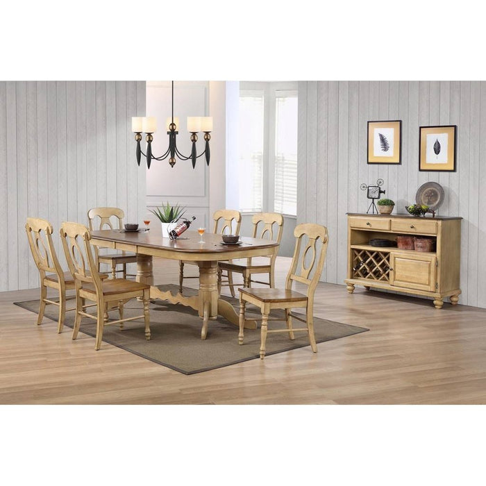Sunset Trading Brook 8 Piece 96" Oval Extendable Dining Set with Napoleon Chairs | Double Pedestal Table | Server | Seats 10 DLU-BR4296-C50-SRPW8PC