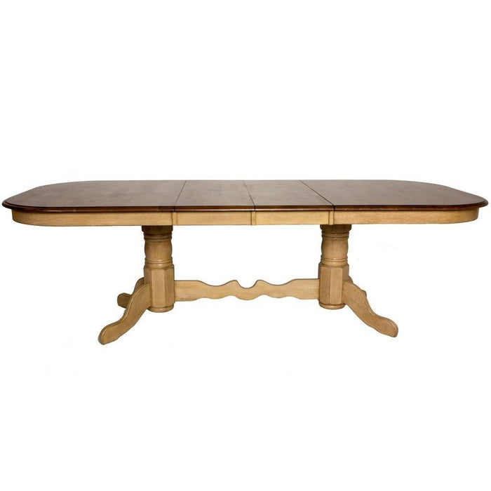 Sunset Trading Brook 96" Oval Double Pedestal Extendable Dining Table | Seats 10 DLU-BR4296-PW