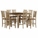 Sunset Trading Brook 9 Piece 48" Square Pub Set with Fancy Slat Stools | Counter Height Dining Table | Seats 8 DLU-BR4848CB-B70-PW9PC