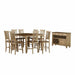 Sunset Trading Brook 10 Piece 48" Square Pub Set with Fancy Slat Stools | Counter Height Dining Table | Server | Seats 8 DLU-BR4848CB-B70-SRPW10PC