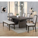 Sunset Trading Cali 6 Piece 96" Rectangular Extendable Dining Table Set | Brown Solid Wood | 4 Upholstered Chairs and Bench with Nailheads | Seats 8 DLU-CA113-4C-BN6PC