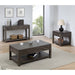 Sunset Trading Shades of Gray 3 Piece Living Room Table Set with Drawers and Shelves DLU-EL1602-04-08