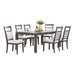 Sunset Trading Shades of Gray 7 Piece 82" Rectangular Extendable Dining Set | Upholstered Chairs | Seats 8 DLU-EL9282-C90-7PC