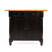 Sunset Trading Antique Black Expandable Kitchen Island with Cherry Drop Leaf Top | Drawers and Cabinet DLU-KI-4222-BCH