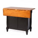 Sunset Trading Antique Black Expandable Kitchen Island with Cherry Drop Leaf Top | Drawers and Cabinet DLU-KI-4222-BCH