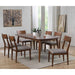 Sunset Trading Mid Century 7 Piece 78" Rectangular Dining Table Set | Padded Performance Fabric Seats | Seats 6 DLU-MC4278-C45-7P