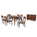 Sunset Trading Mid Century 8 Piece 78" Rectangular Dining Table Set | Padded Performance Fabric Seats | Server | Seats 6 DLU-MC4278-C45-SR8P