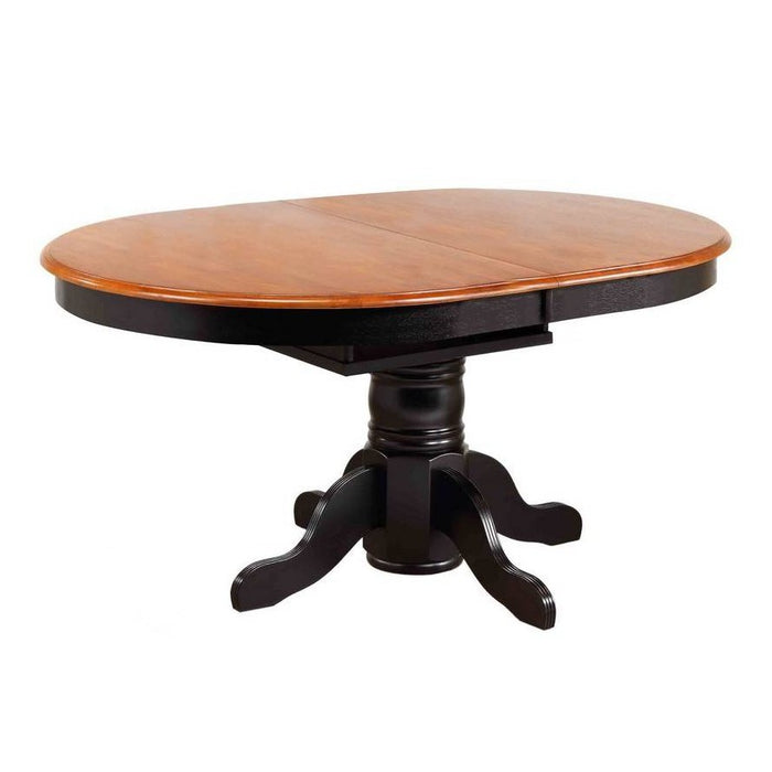 Sunset Trading Black Cherry Selections 5 Piece 66" Oval Extendable Pedestal Dining Set | Butterfly Leaf Table | 4 Comfort Back Chairs | Seats 6 DLU-TBX4266-4130-AB5PC