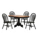 Sunset Trading Black Cherry Selections 5 Piece 60" Oval Extendable Dining Set | Pedestal Table | 5 Antique Black Arrowback Windsor Chairs | Seats 6 DLU-TCP3660-820-AB5PC