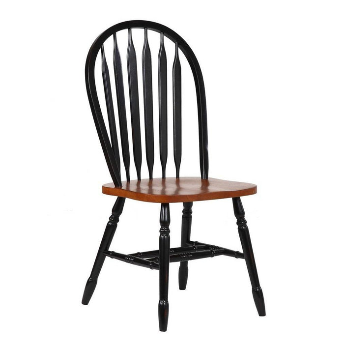 Sunset Trading Black Cherry Selections 5 Piece 60" Oval Extendable Dining Set | Pedestal Table | 4 Arrowback Windsor Chairs | Seats 6 DLU-TCP3660-820-BCH5PC