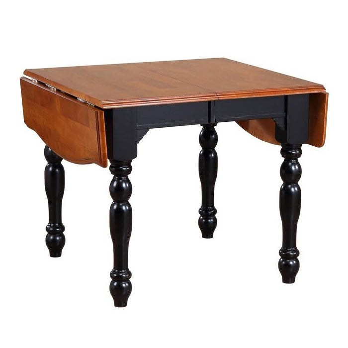 Sunset Trading Black Cherry Selections 5 Piece 72" Rectangular Drop Leaf Extendable Dining Set | Arrowback Windsor Chairs | Antique Black and Cherry | Seats 8 DLU-TDX3472-820-AB5PC