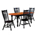 Sunset Trading Black Cherry Selections 5 Piece 72" Rectangular Drop Leaf Extendable Dining Table Set with 4 Aspen Chairs | Seats 8 DLU-TDX3472-C10-AB5PC