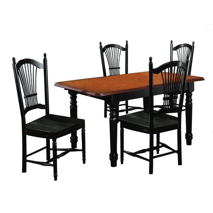 Sunset Trading Selections 5 Piece 48-60" Rectangular Extendable Dining Set | Allenridge Chairs | Butterfly Leaf Table | Antique Black/Cherry Wood | Seats 4, 6 DLU-TLB3660-C07-AB5PC